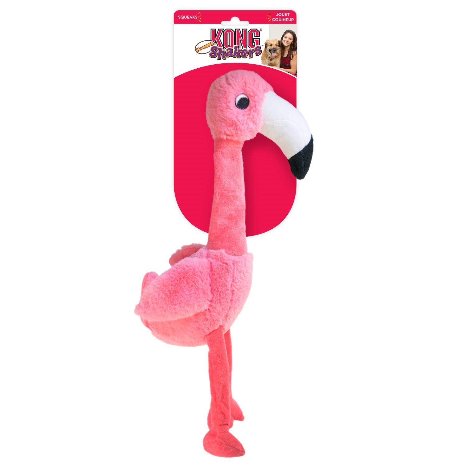 Kong Shakers Honkers Flamingo Hundleksak - Rosa S