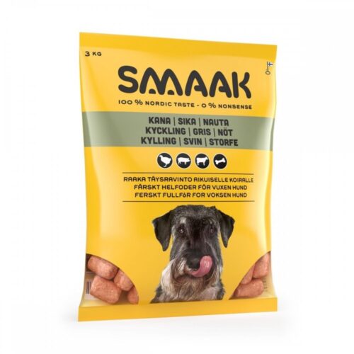 SMAAK Dog Raw Complete Adult Kyckling, Gris & Nötvom (3 kg)