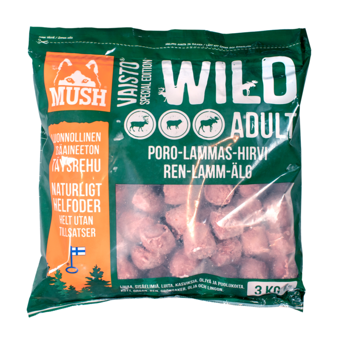 Vaisto® Wild Köttbullar Ren-Lamm-Älg hundfoder - 4x800g