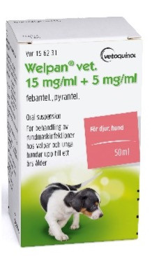 Welpan® vet. Oral suspension 5 mg/ml+15 mg/ml till Ung Hund - Oral suspension 5 mg/ml+15 mg/ml - 50 ml