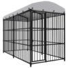 vidaXL Hundgård för utomhusbruk med tak 300x150x210 cm