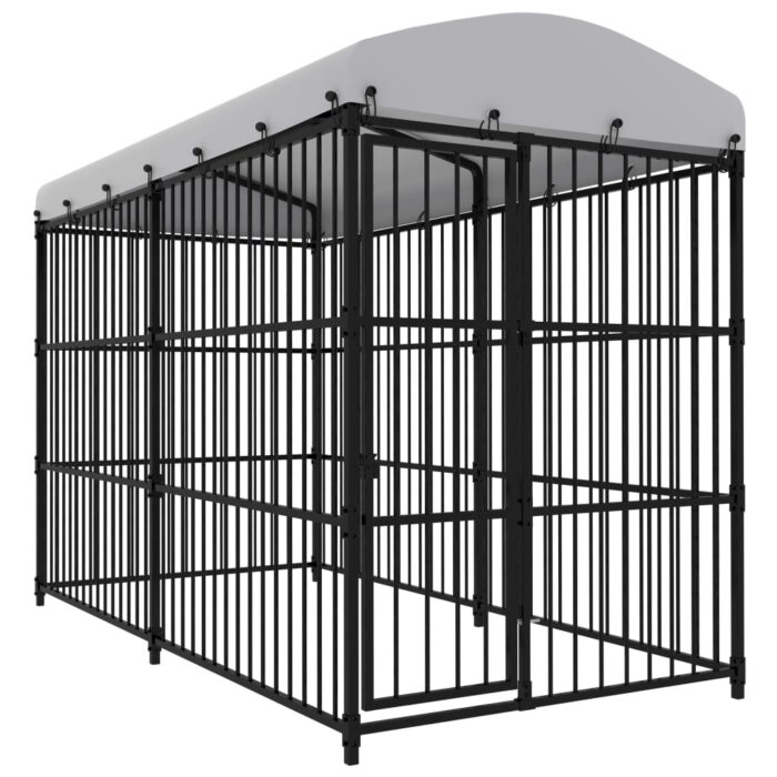 vidaXL Hundgård för utomhusbruk med tak 300x150x210 cm