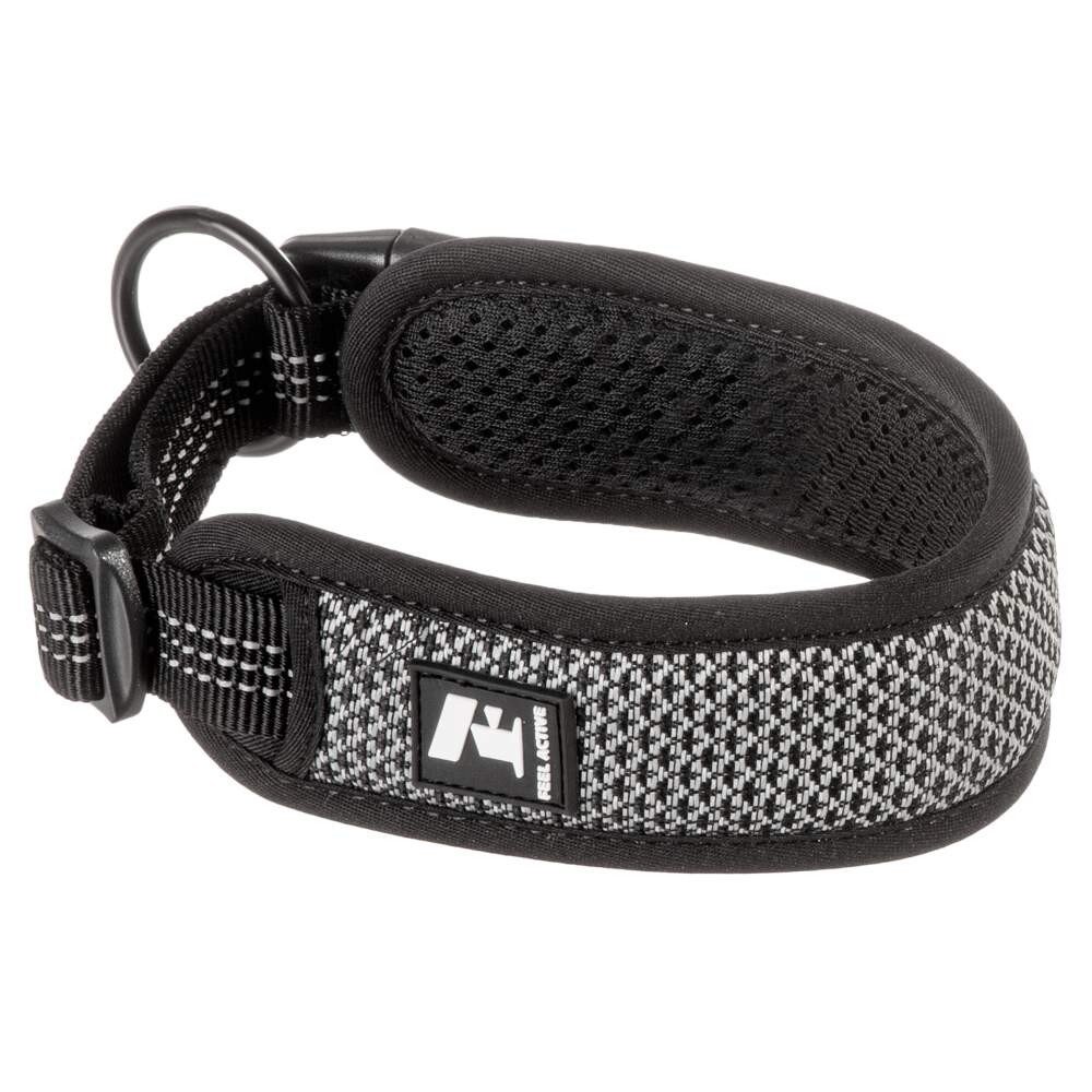 Halsband för hund | Reflex, mjukt, justerbart, svart | Feel Active