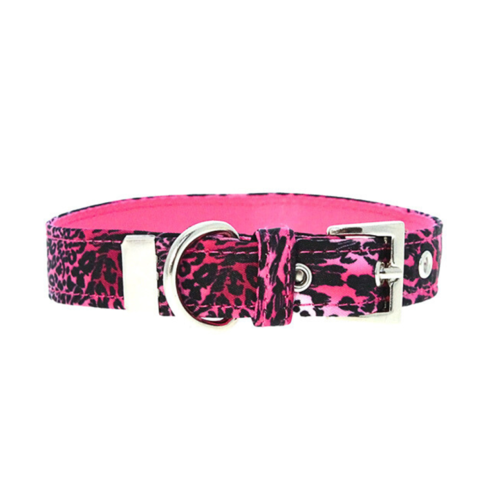 Halsband - Rosa Leopard - S