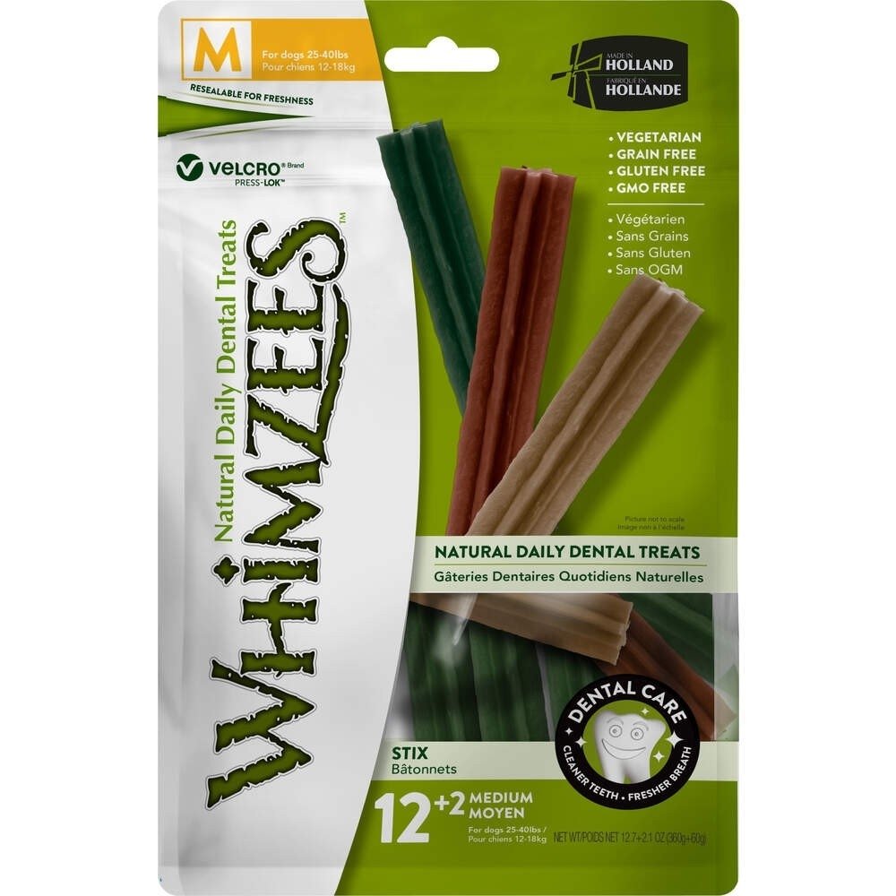 Hundgodis Stix M 14 st | Vegetabiliska, tandrengörande, tuggvänliga | Whimzees