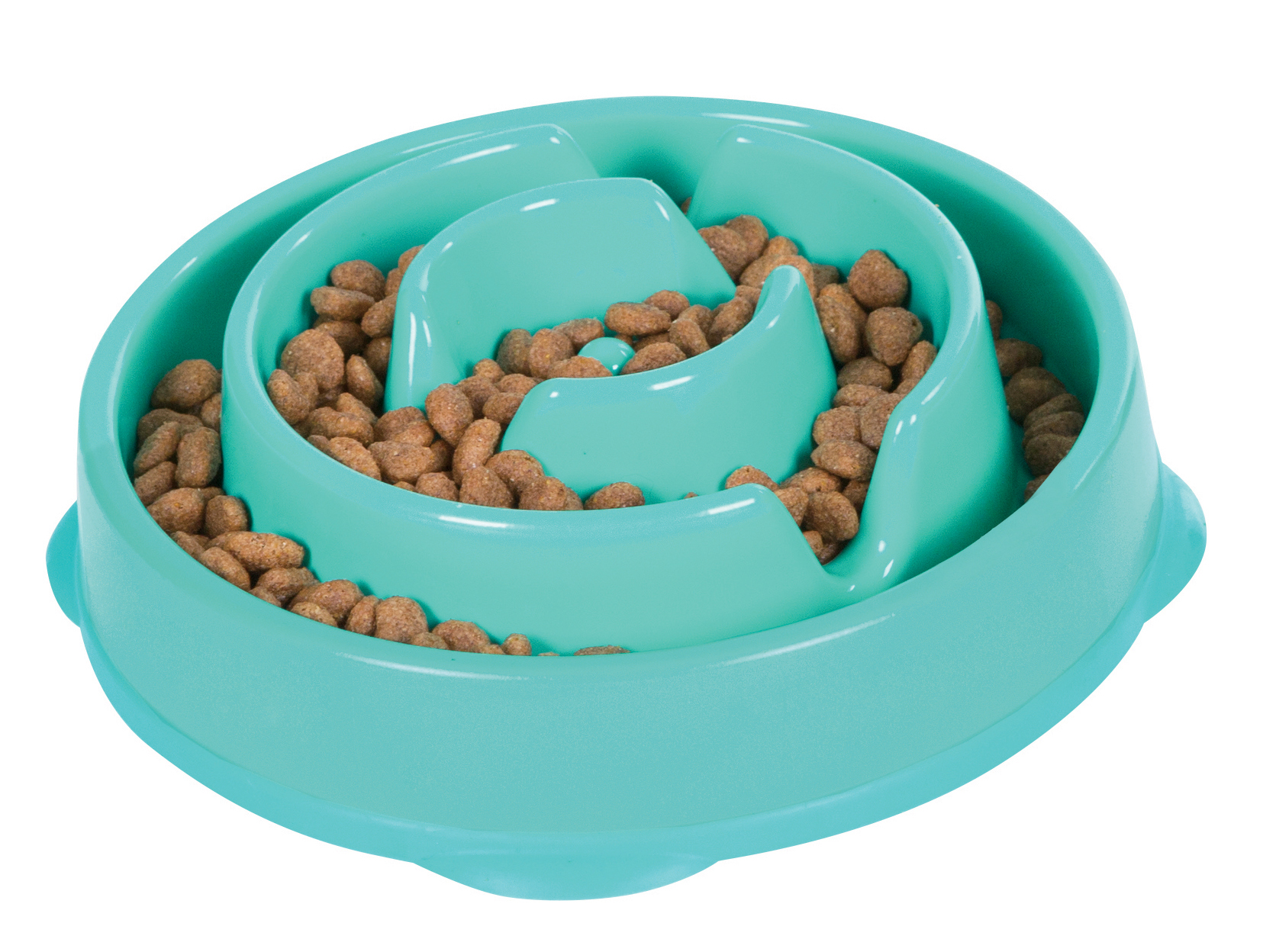 Outward Hound Fun Feeder Slow-Feed Plastskål – Oceanblå (Mini)