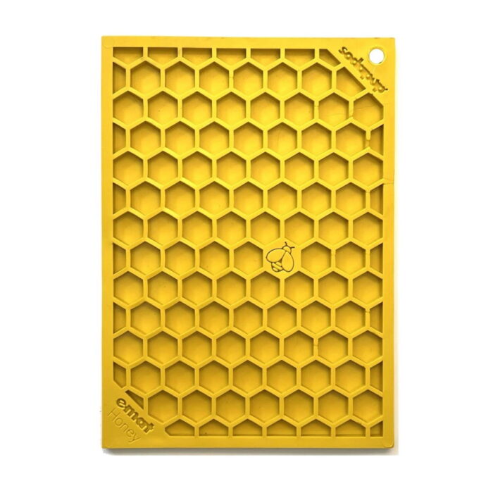 SodaPup Lick Mat Honeycomb Gul 18 x 13 cm